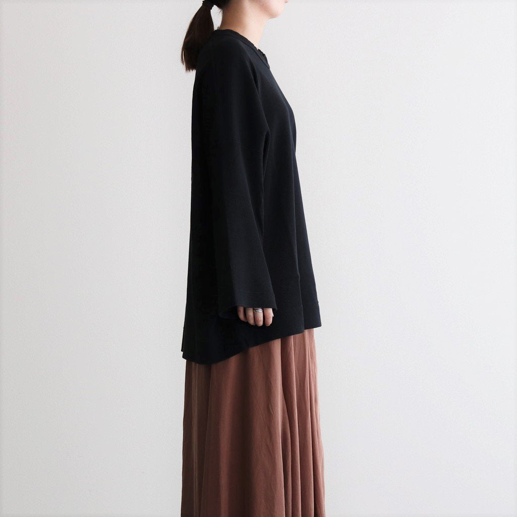 FSSOT | Cross-knit light waffle knit crew neck oversize pullover #95 BLACK [TA_FR033TF]