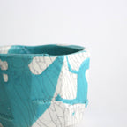 植木鉢 for ciacura 中 貫入 ターコイズ流し #Ａ