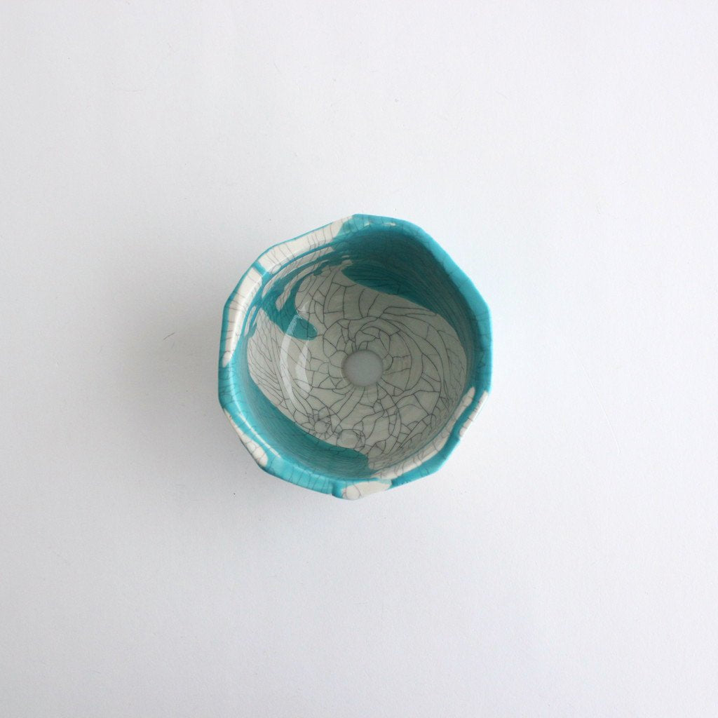 植木鉢 for ciacura 中 貫入 ターコイズ流し #B
