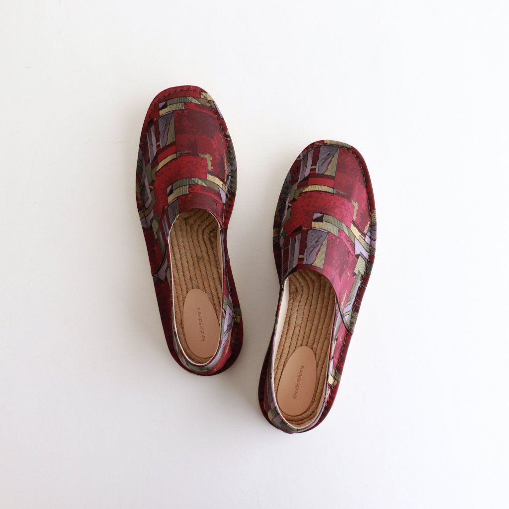 JUTE SLIPPER #ABSTRACT BURGUNDY [ol-s-jut].