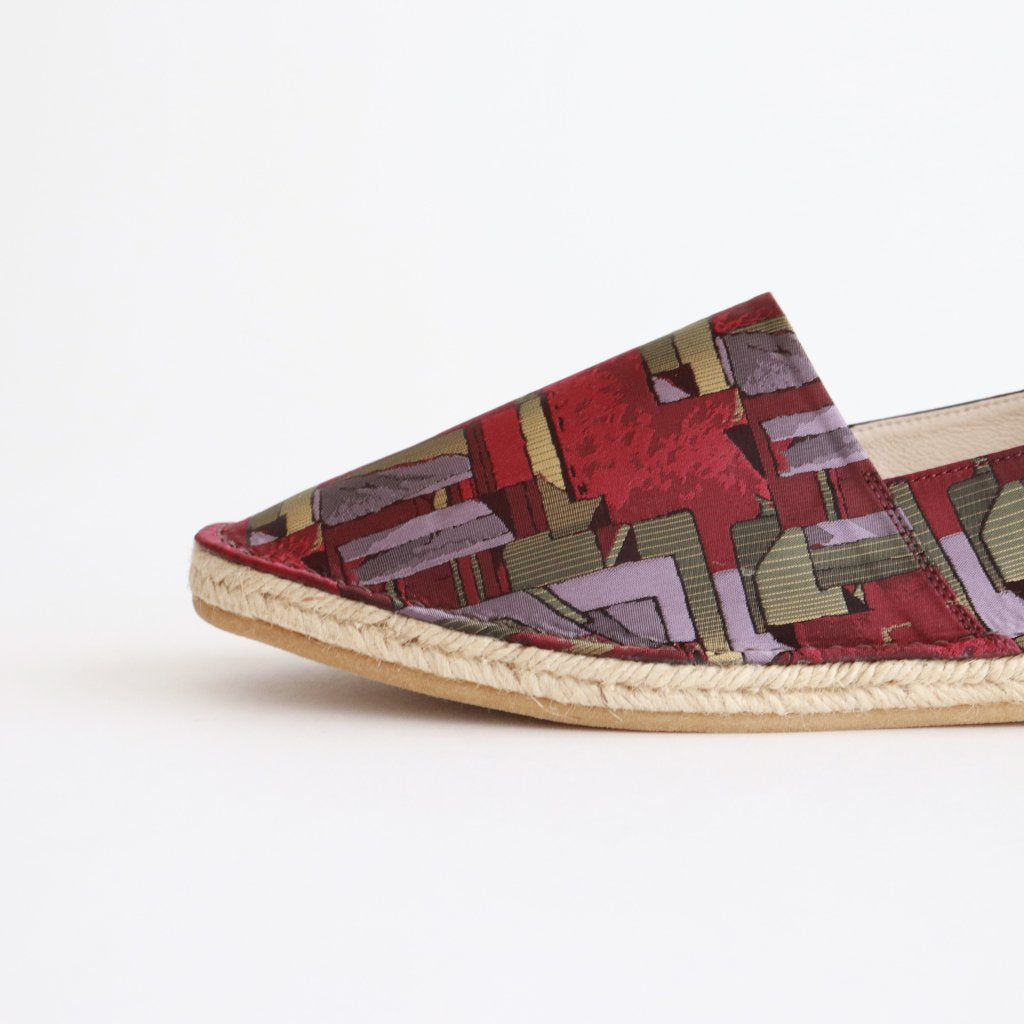 JUTE SLIPPER #ABSTRACT BURGUNDY [ol-s-jut]