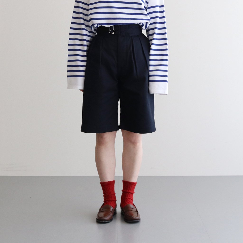 DOUBLE BELTED GURKHA SHORT TROUSERS #DARK NAVY [L2201-PT002]
