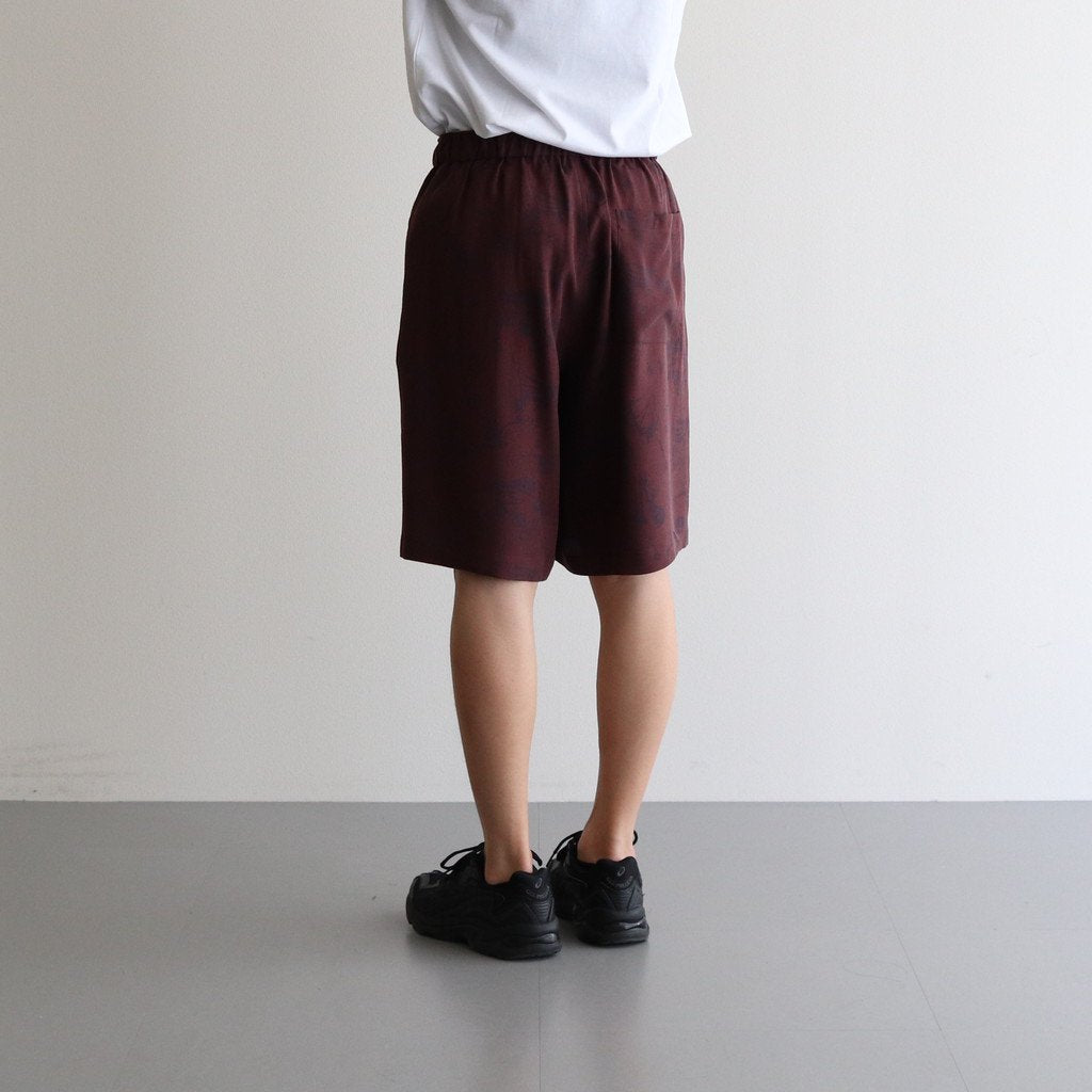 PRINTED EASY WIDE SHORTS #BORDEAUX [YK22SS0326P]