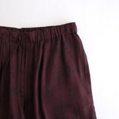 PRINTED EASY WIDE SHORTS #BORDEAUX [YK22SS0326P]