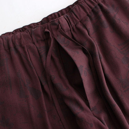 PRINTED EASY WIDE SHORTS #BORDEAUX [YK22SS0326P]