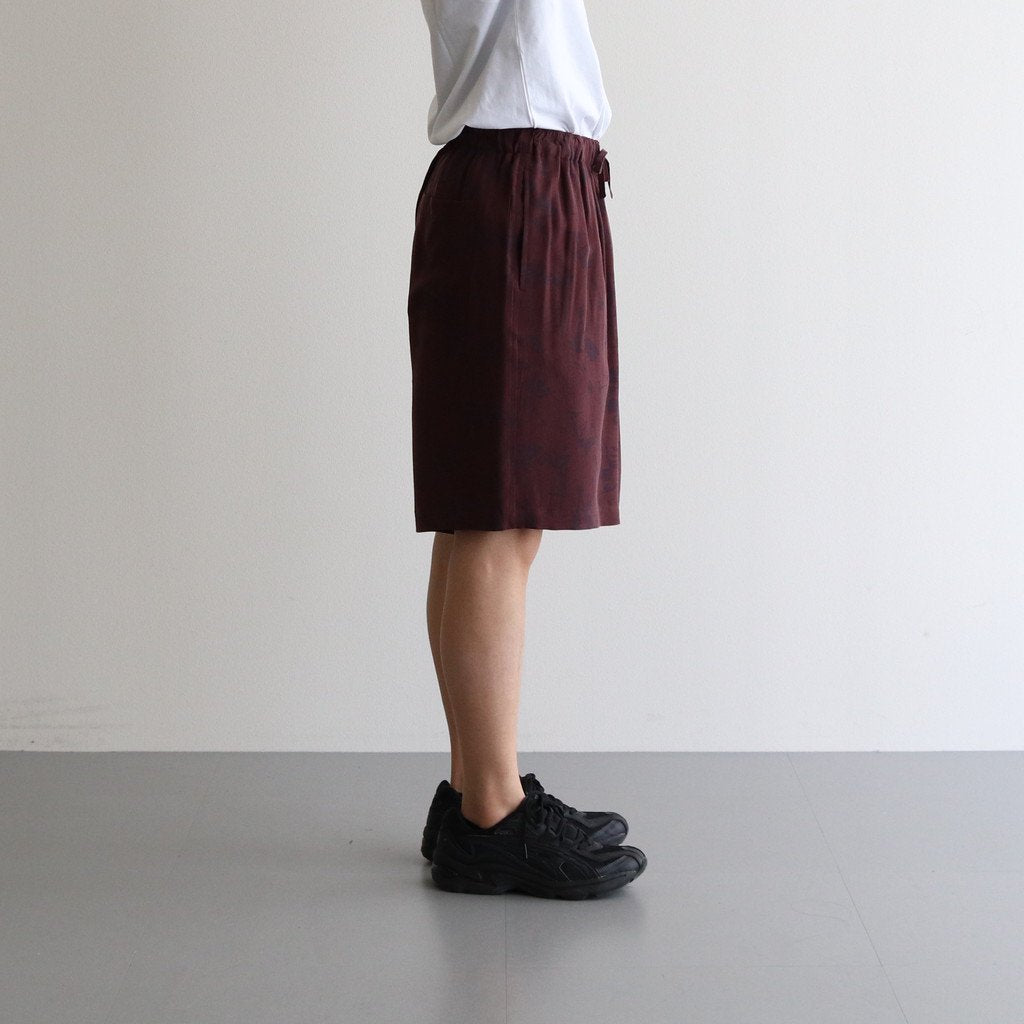 PRINTED EASY WIDE SHORTS #BORDEAUX [YK22SS0326P]
