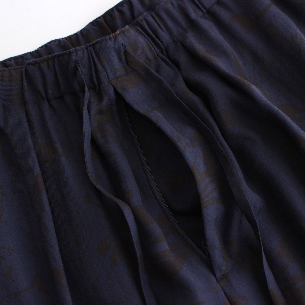 PRINTED EASY WIDE PANTS #NAVY [YK22SS0325P]