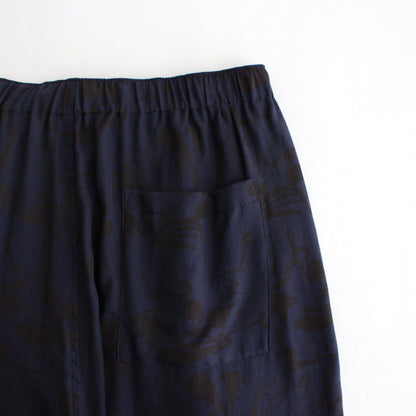 PRINTED EASY WIDE PANTS #NAVY [YK22SS0325P]