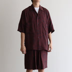 PRINTED HALF SLEEVES SHIRT #BORDEAUX [YK22SS0324SH]