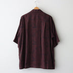 PRINTED HALF SLEEVES SHIRT #BORDEAUX [YK22SS0324SH]