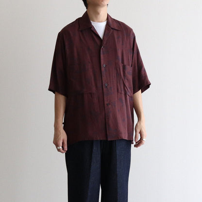 PRINTED HALF SLEEVES SHIRT #BORDEAUX [YK22SS0324SH]