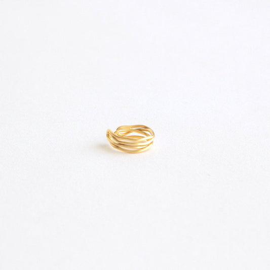 ROUND WIRE EARRING S_ STRINGS EAR CUFF #GOLD [1209a_cs]