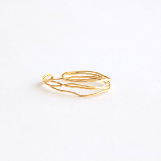 ROUND WIRE EARRING L_ STRINGS EAR CUFF #GOLD [1210a_cl]