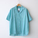 KHADI COTTON PAJAMA SHIRT #EMERALD GREEN STRIPE [PR22SS-SH020]