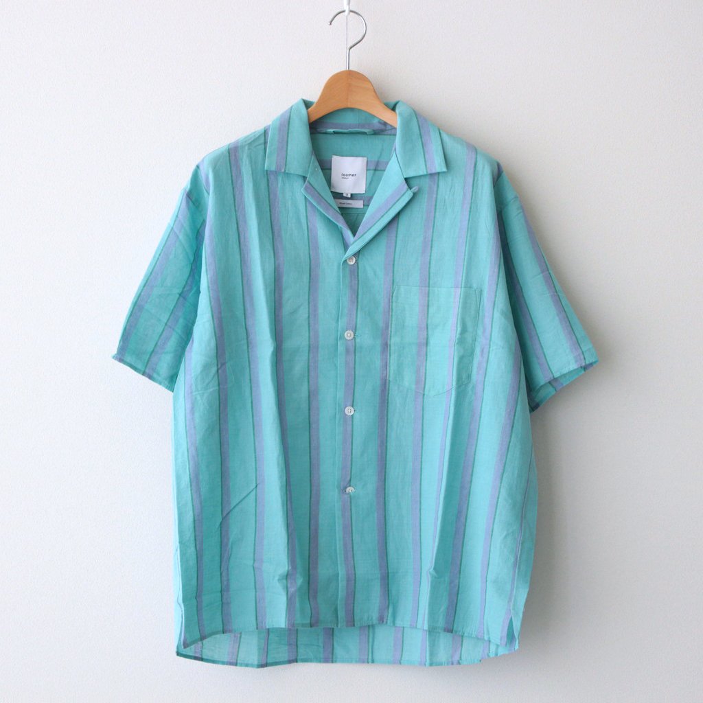 KHADI COTTON PAJAMA SHIRT #EMERALD GREEN STRIPE [PR22SS-SH020]