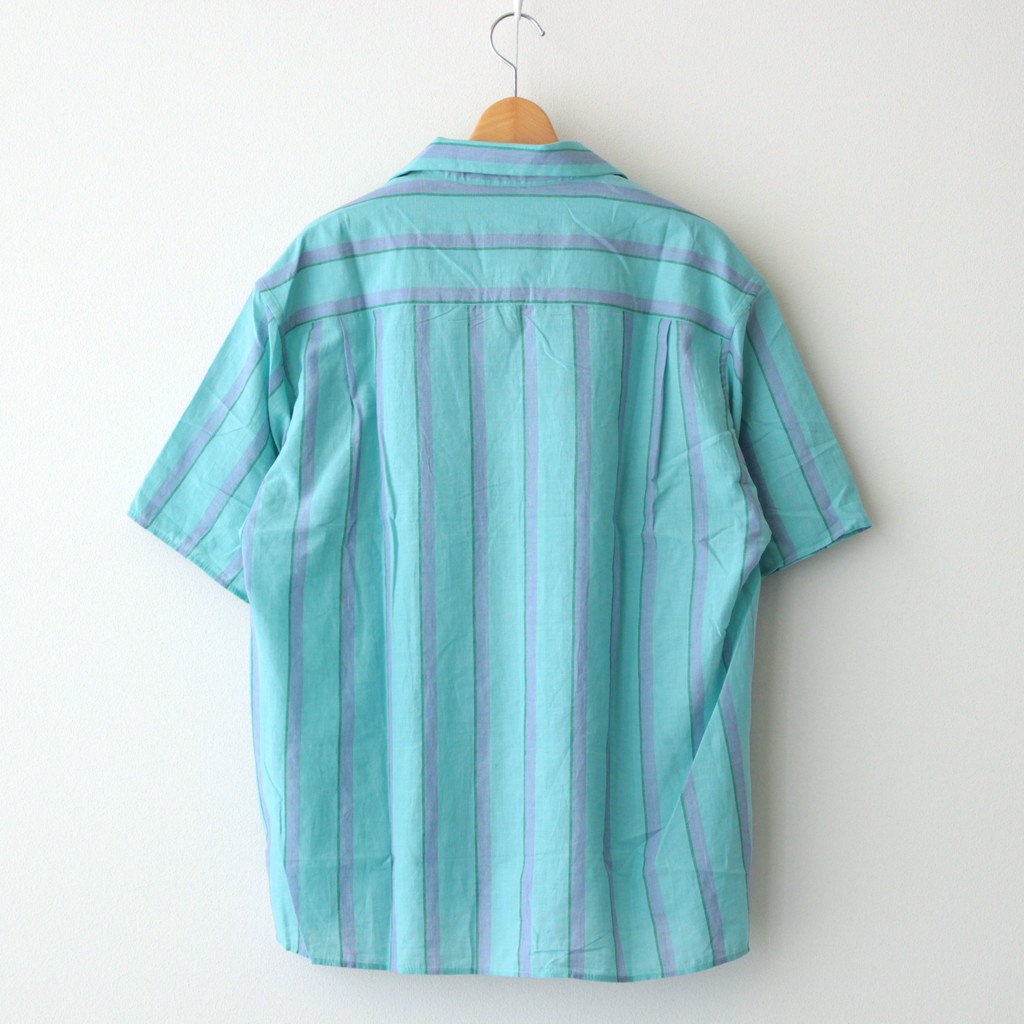 KHADI COTTON PAJAMA SHIRT #EMERALD GREEN STRIPE [PR22SS-SH020]