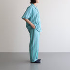 KHADI COTTON PAJAMA SHIRT #EMERALD GREEN STRIPE [PR22SS-SH020]