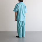 KHADI COTTON PAJAMA SHIRT #EMERALD GREEN STRIPE [PR22SS-SH020]