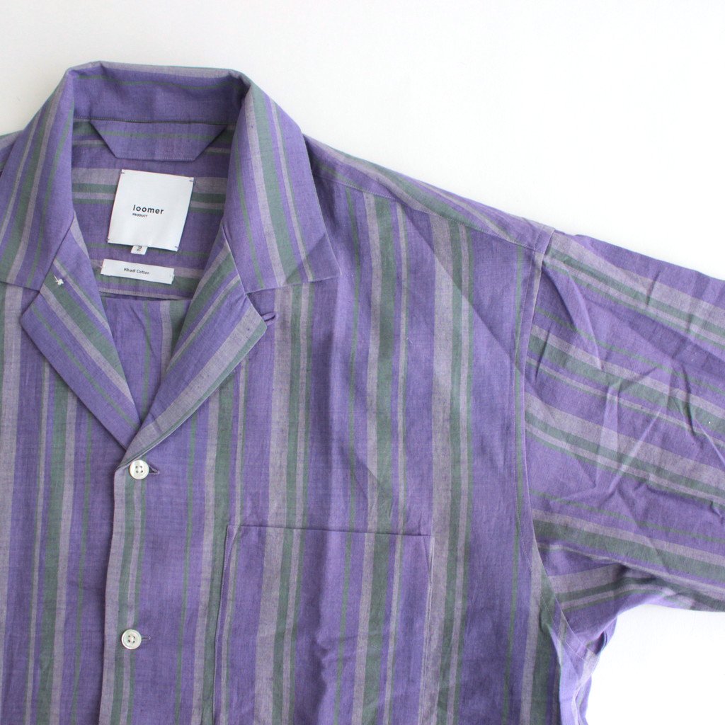 KHADI COTTON PAJAMA SHIRT #PURPLE STRIPE [PR22SS-SH020]