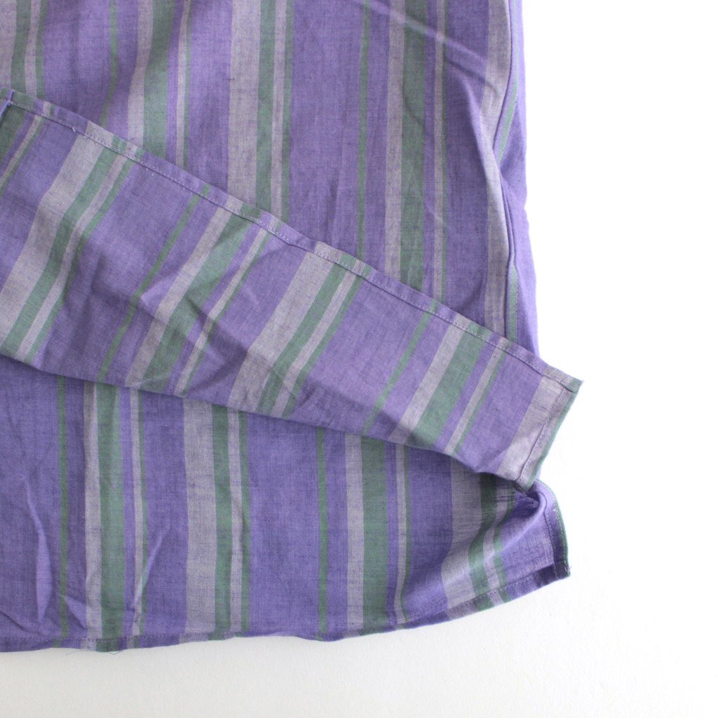 KHADI COTTON PAJAMA SHIRT #PURPLE STRIPE [PR22SS-SH020]