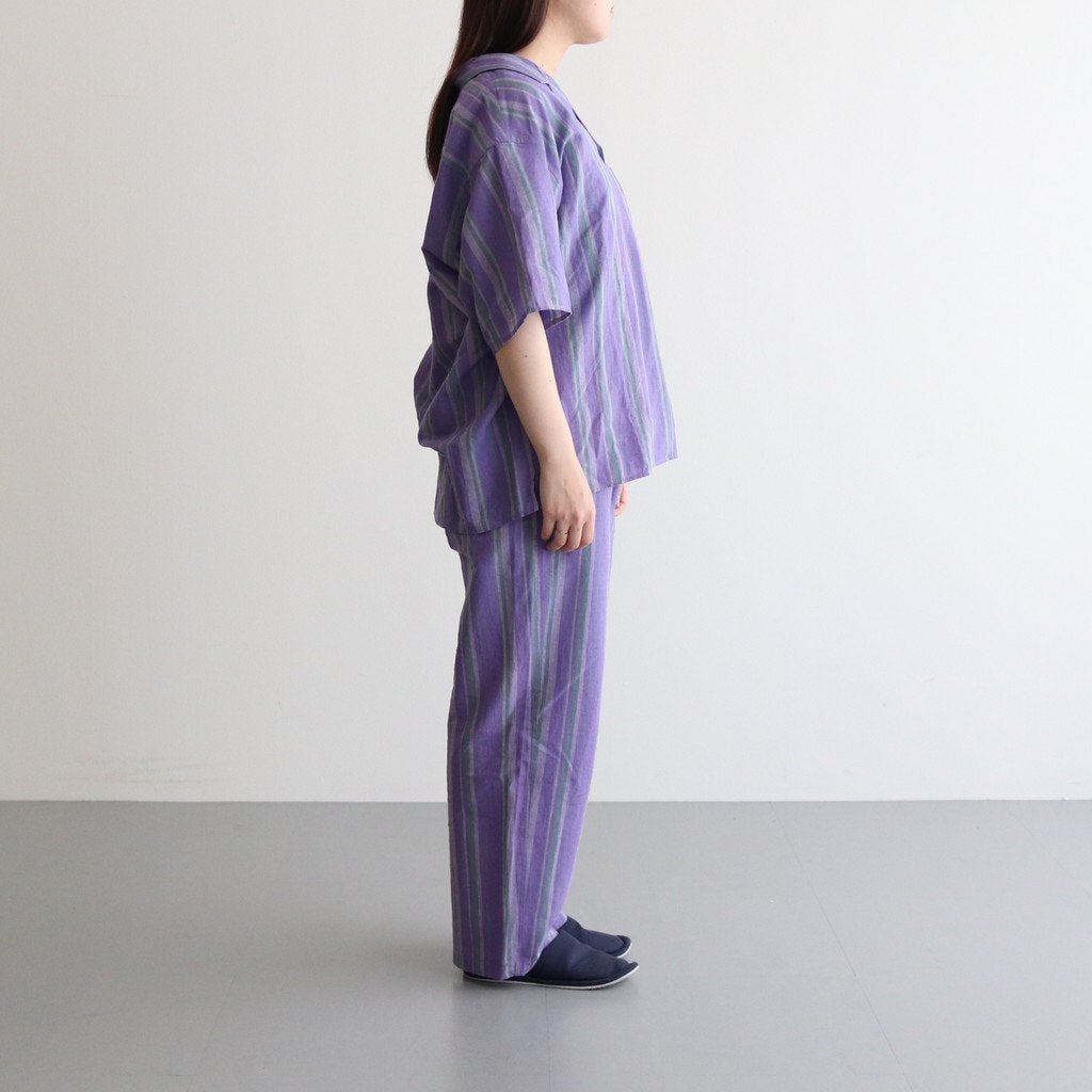 KHADI COTTON PAJAMA SHIRT #PURPLE STRIPE [PR22SS-SH020]