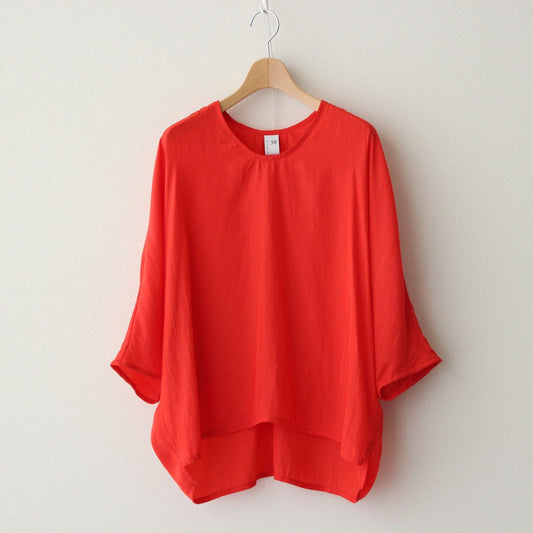 NDPPO | Split polyester Chinese crepe dolman sleeve pullover #SIGNAL RED [TA_NC193PO]