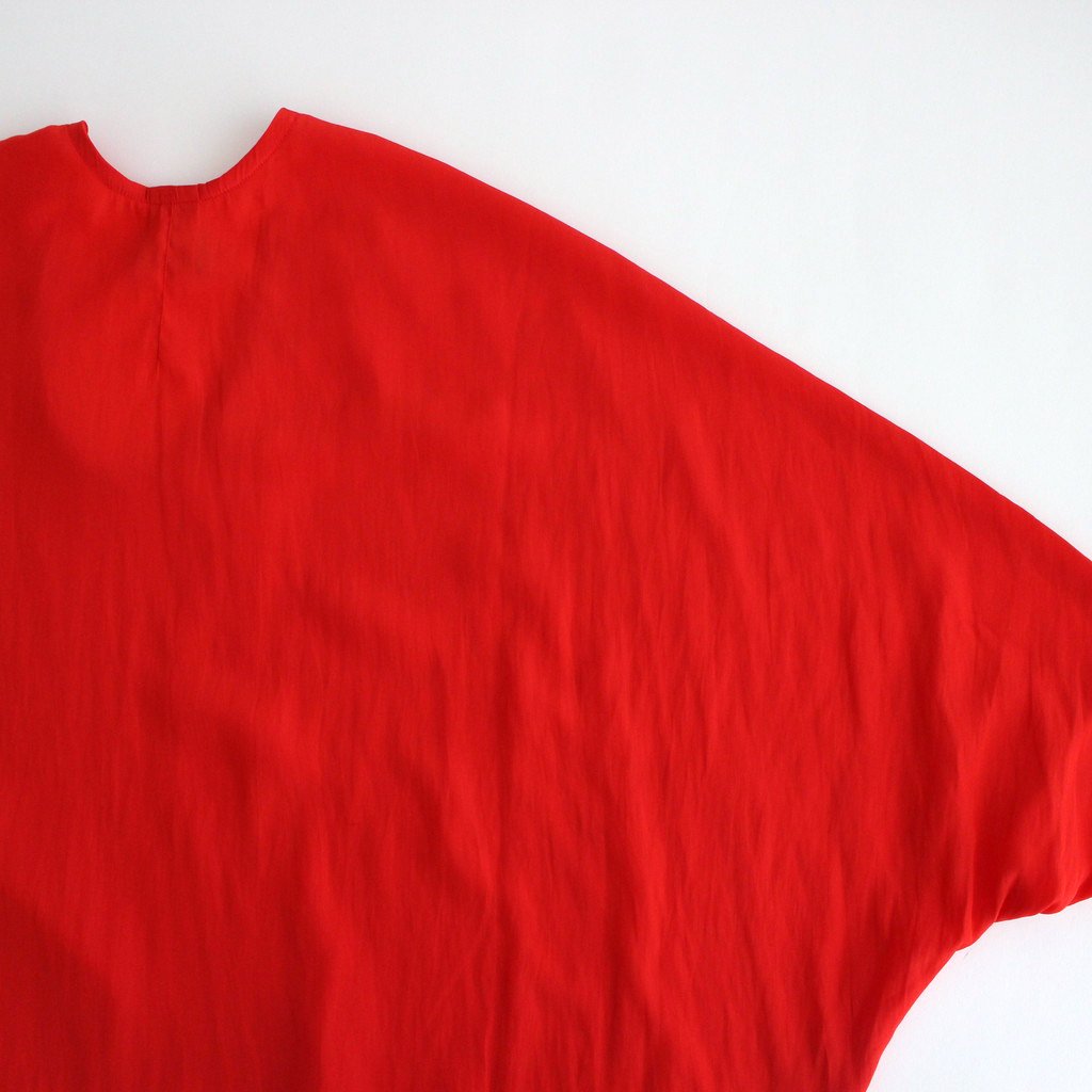 NDPPO | Split polyester Chinese crepe dolman sleeve pullover #SIGNAL RED [TA_NC193PO]