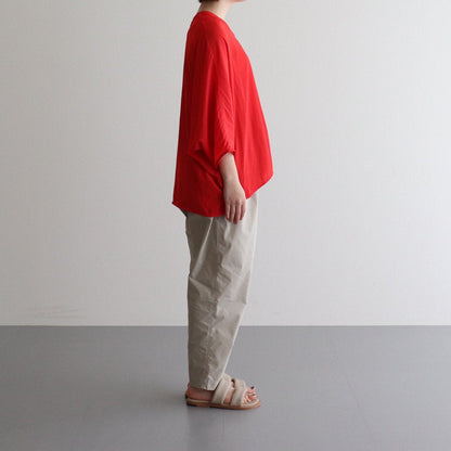 NDPPO | Split polyester Chinese crepe dolman sleeve pullover #SIGNAL RED [TA_NC193PO]