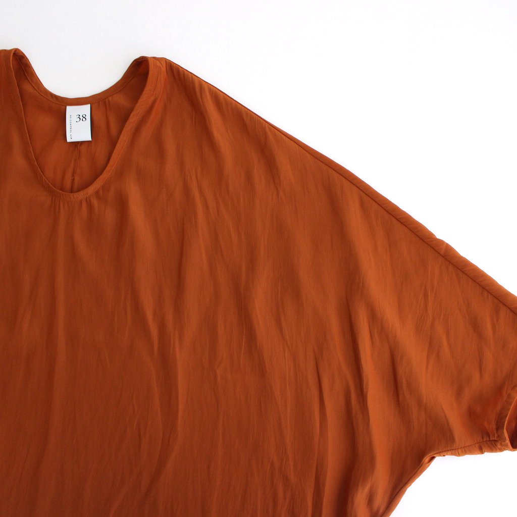 NDPPO｜割繊ポリエステル・チャイニーズクレープ ドルマンスリーブプルオーバー  #CARROT ORANGE [TA_NC193PO]