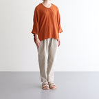 NDPPO｜割繊ポリエステル・チャイニーズクレープ ドルマンスリーブプルオーバー  #CARROT ORANGE [TA_NC193PO]