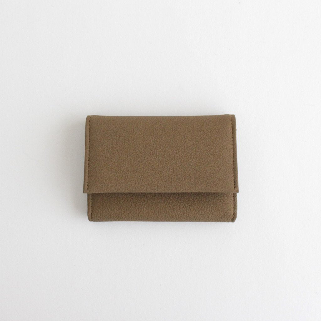 BUBBLE CALF BUSINESS CARD CASE #TAUPE [L026]