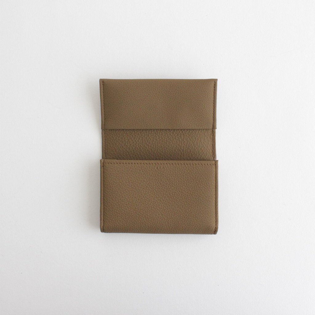 BUBBLE CALF BUSINESS CARD CASE #TAUPE [L026]