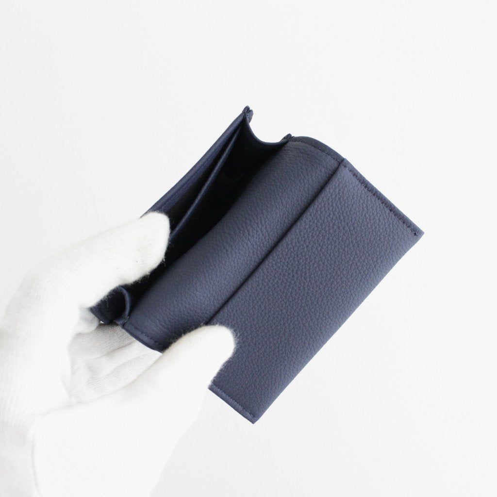 BUBBLE CALF BUSINESS CARD CASE #NAVY [L026]