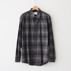 OVERSIZED COTTON FLANNEL SHIRT #GREY KHAKI CHECK [ST.467]