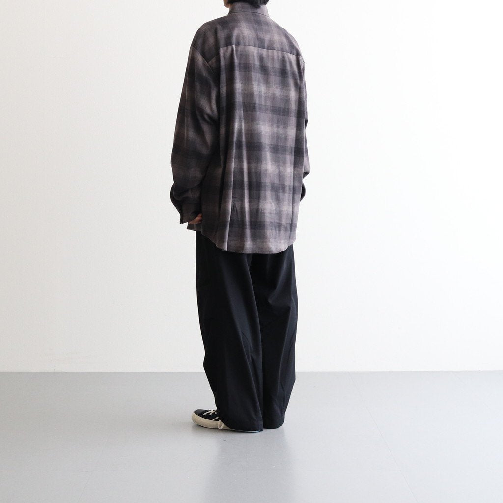 OVERSIZED COTTON FLANNEL SHIRT #GREY KHAKI CHECK [ST.467]