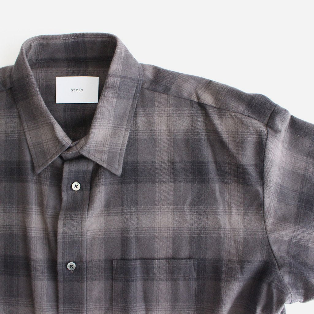 OVERSIZED COTTON FLANNEL SHIRT #GREY KHAKI CHECK [ST.467]