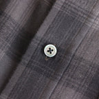 OVERSIZED COTTON FLANNEL SHIRT #GREY KHAKI CHECK [ST.467]