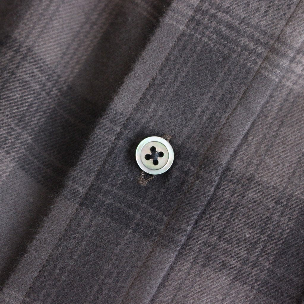 OVERSIZED COTTON FLANNEL SHIRT #GREY KHAKI CHECK [ST.467]