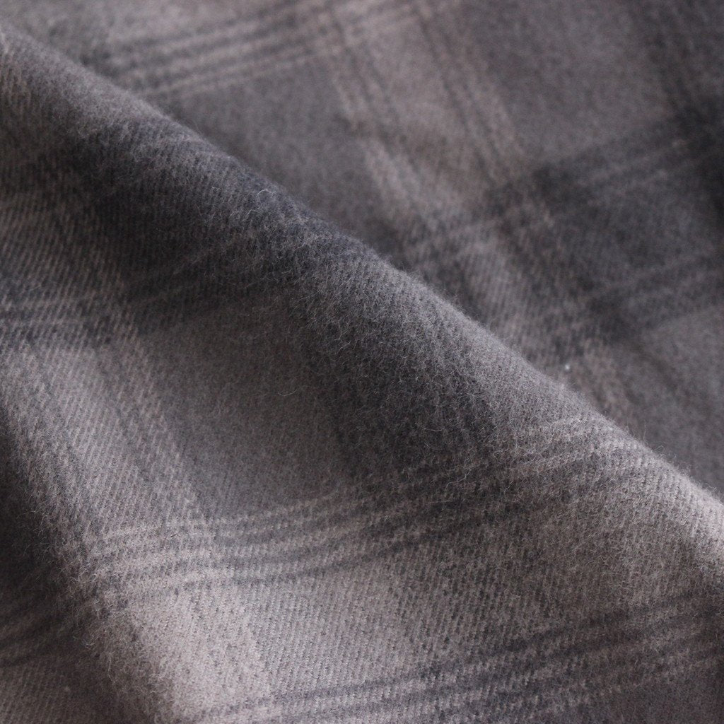 OVERSIZED COTTON FLANNEL SHIRT #GREY KHAKI CHECK [ST.467]