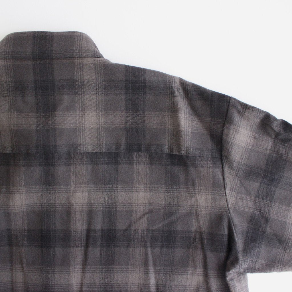 OVERSIZED COTTON FLANNEL SHIRT #GREY KHAKI CHECK [ST.467]