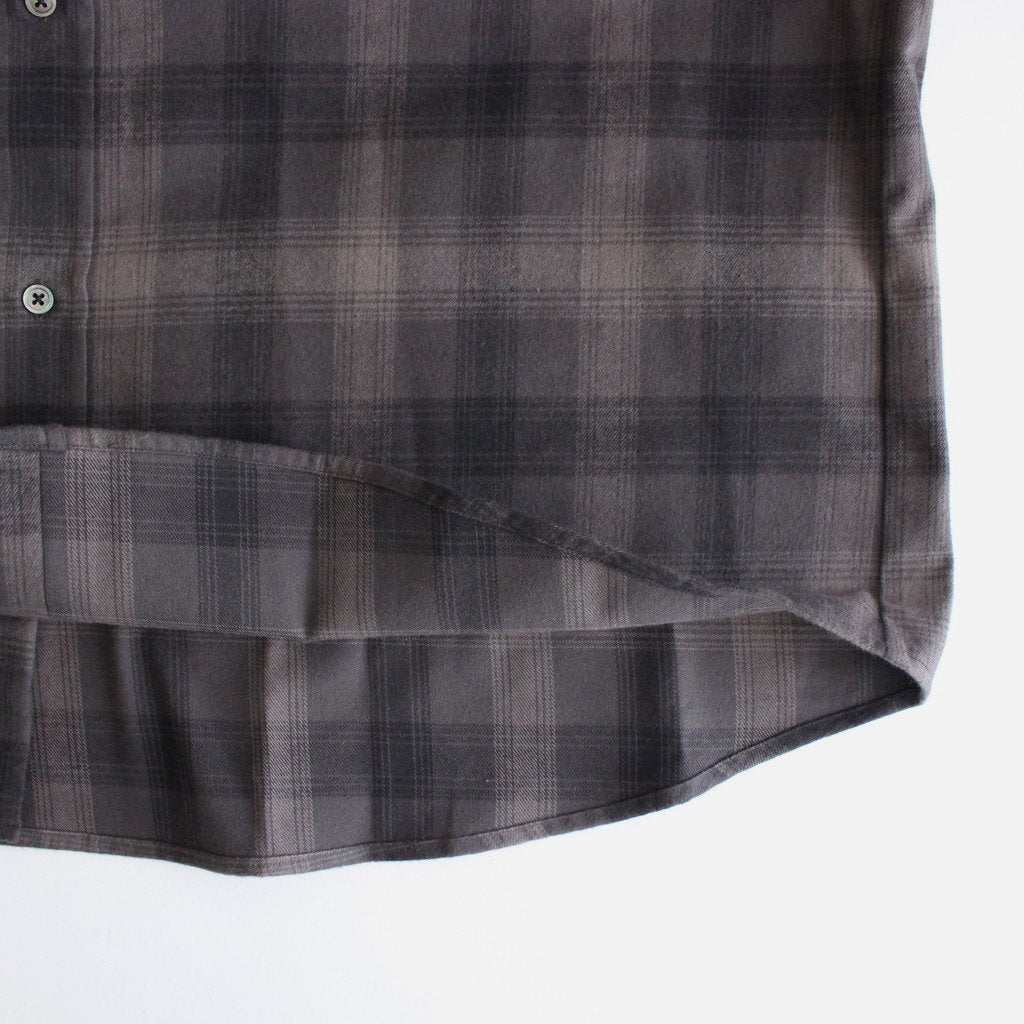 OVERSIZED COTTON FLANNEL SHIRT #GREY KHAKI CHECK [ST.467]