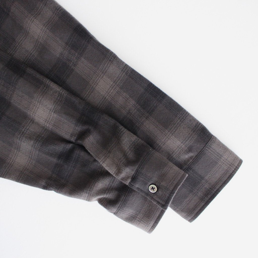 OVERSIZED COTTON FLANNEL SHIRT #GREY KHAKI CHECK [ST.467]