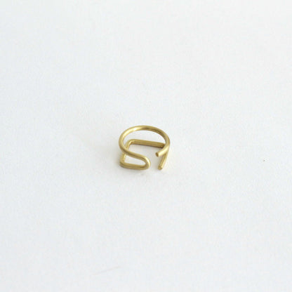 ROUND WIRE EARRING S_FORMEAR CUFF #BRASS [1303a_cm]