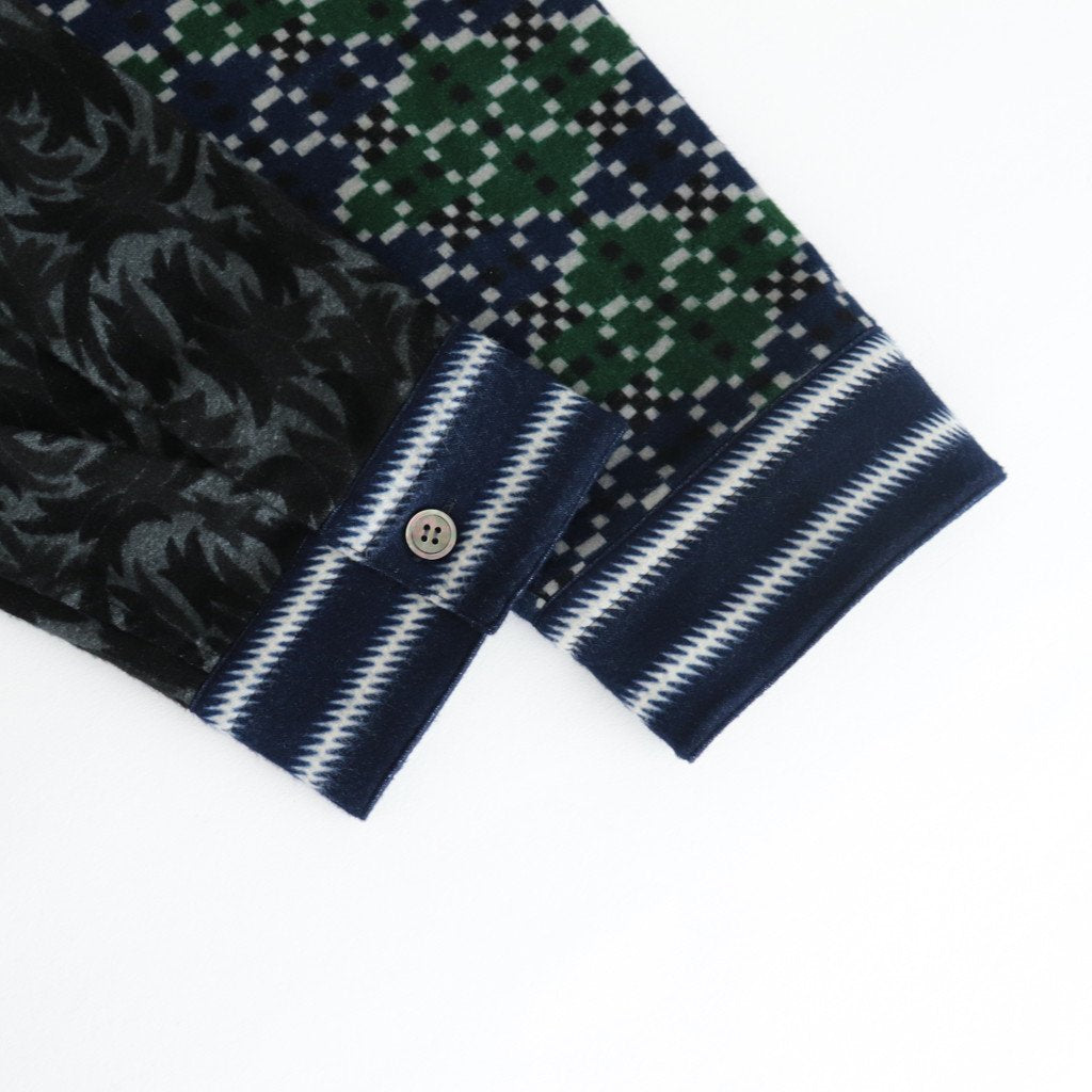 PATCHWORK LONG SLEEVED SHIRT #072/NAVY [9m22aw009]