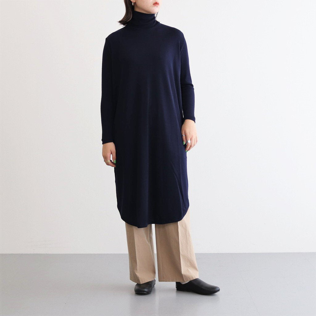 NTNTO｜2/72 Off-scale wool teleco turtleneck super long dress #NAVY [A0_NC024TO]