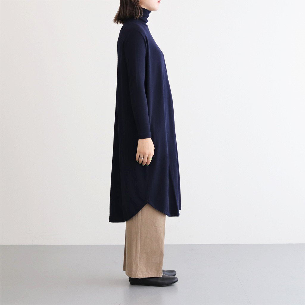 NTNTO｜2/72 Off-scale wool teleco turtleneck super long dress #NAVY [A0_NC024TO]