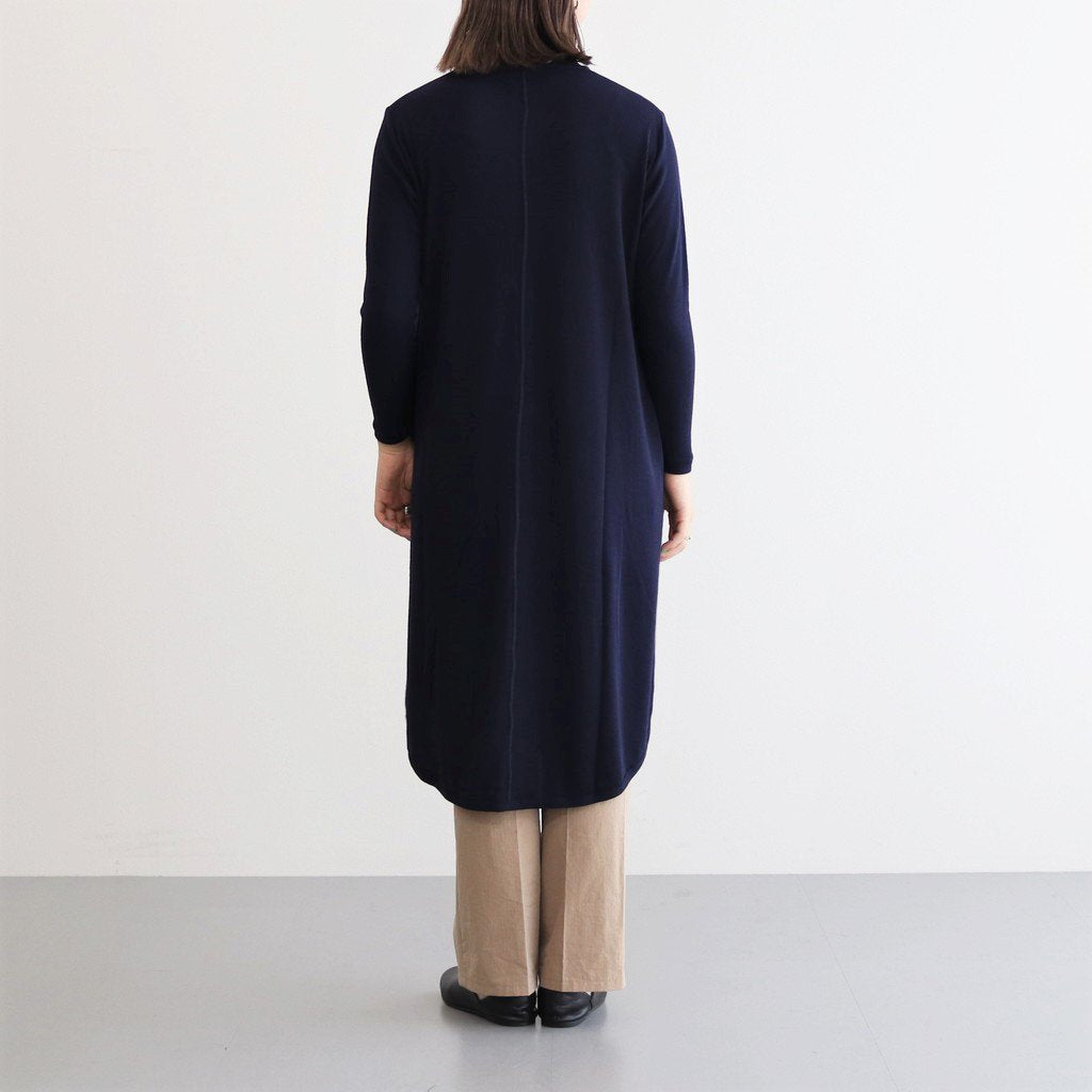 NTNTO｜2/72 オフスケールウール テレコ タートルネックスーパーロングワンピース #NAVY [A0_NC024TO]