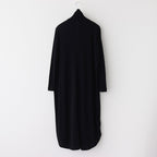 NTNTO｜2/72 オフスケールウール テレコ タートルネックスーパーロングワンピース #BLACK [A0_NC024TO]