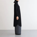 NTNTO｜2/72 オフスケールウール テレコ タートルネックスーパーロングワンピース #BLACK [A0_NC024TO]