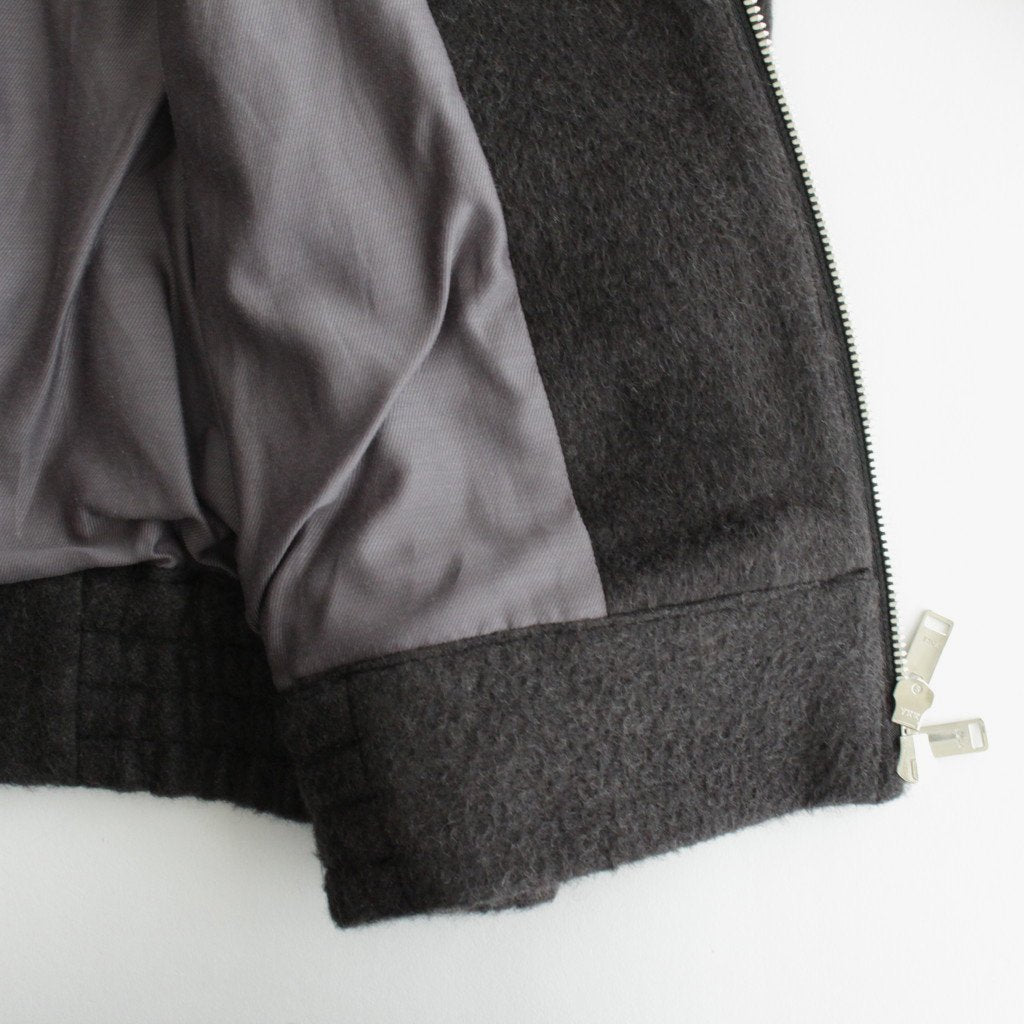 COTTON YAK ZIP BLOUSON #CHARCOAL [YK22AW0408B]
